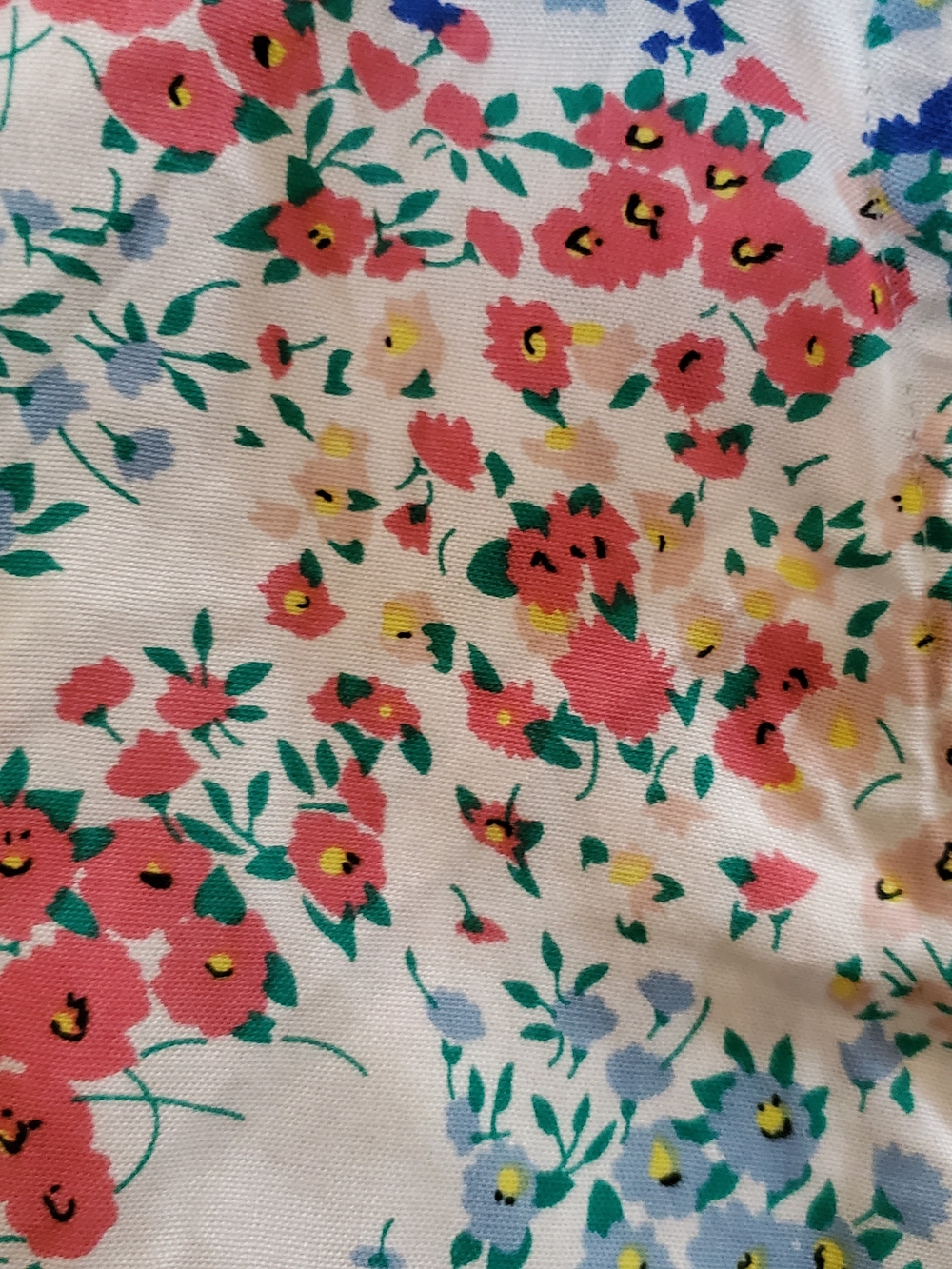 Sim & Sam Floral Tie V-neck Blouse - White with Blue & Pink Flowers Size Large - Picture 5 of 8